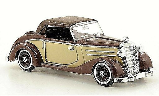 Mercedes 170 Cabriolet 1/87 Busch S Cabrio beige/bruin gesloten 1949 modelauto