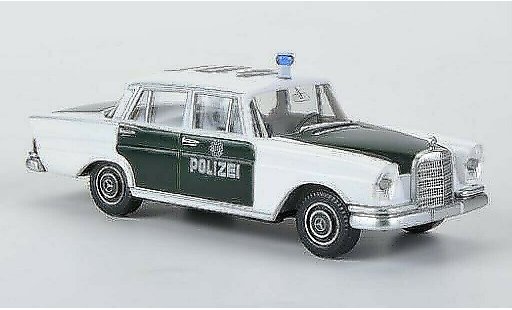 Mercedes 220 S 1/87 Wiking Politie wit/groen modelauto