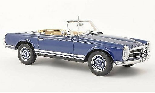 Mercedes 230 SL 1/18 Norev (W113) blauw 1963 modelauto