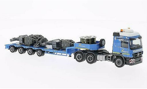 Mercedes Actros Base 1/87 Herpa L 08 Felbermayr (A) met Hakenflaschen fur Liebherr LR 1600/2 (A) Semitieflade-SZ modelauto