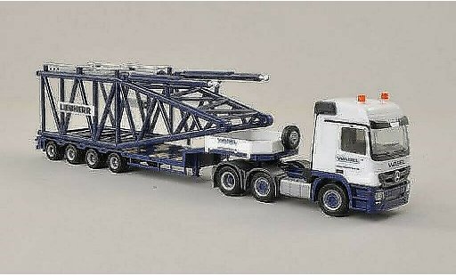Mercedes Actros Base 1/87 Herpa L 08 Wasel Krane Semitieflade-SZ met Anlenkstuk fur Liebherr LR 1600/2 modelauto