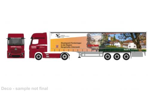 Modelauto Mercedes Actros Base L G&Atilde;&curren;rtner Transporte/Staatspark F&Atilde;&frac14;rstenlager 1/87 Herpa