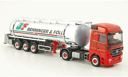 Mercedes Actros Base 1/87 Herpa LH 08 Benninger & Foll Lebensmittelchromtank-SZ modelauto