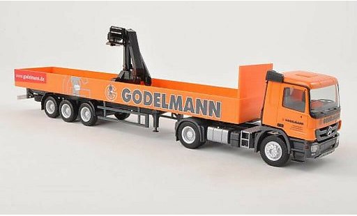 Mercedes Actros Base 1/87 Herpa M 08 Godelmann laadbakn-SZ met Kran modelauto