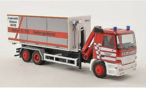 Mercedes Actros Base 1/87 Herpa M Brandweer Bremen Abrollcontainer-LKW met Kran modelauto
