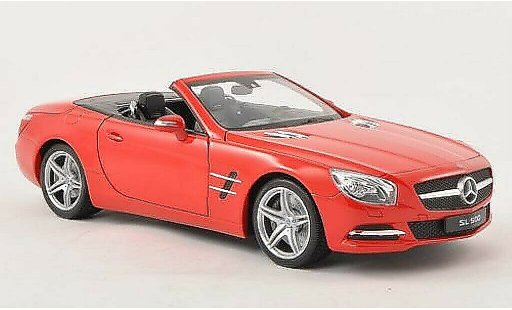 Mercedes Classe SL 500 1/18 Welly (R231) rood kap geoffnet 2012 modelauto