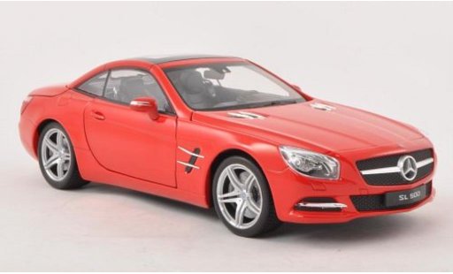 Mercedes Classe SL 500 1/18 Welly (R231) rood kap gesloten 2012 modelauto