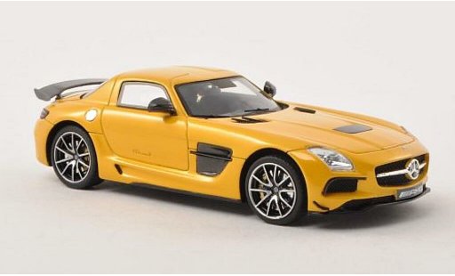 Mercedes B Black Series 1/43 Minichamps AMG zwart (C197) geel 2013 modelauto