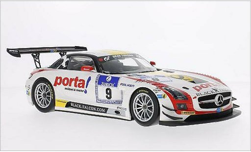 Mercedes SLS GT3 1/18 Minichamps AMG No.9 zwart Falcon Porta 24h Nurburgring 2013 /K.Thiim modelauto