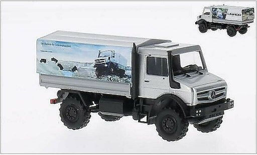 Mercedes Unimog U300-U5023 1/87 Busch U 5023 laadbak/Plane modelauto