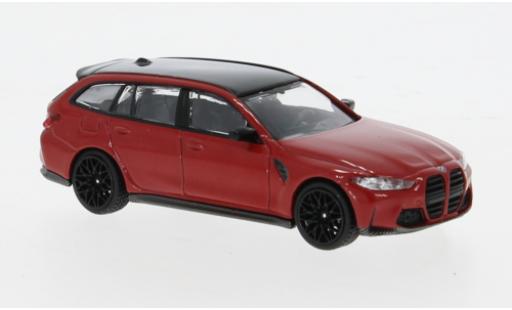 Modelauto Bmw M3 Competition Touring (G81) rood 1/64 Mini GT