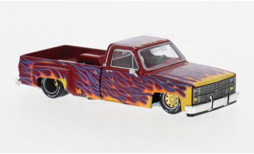 Modelauto Chevrolet Silverado pickup Dually on Fire V1 Dekor 1/64 Mini GT