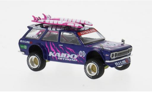Modelauto Datsun 510 Wagon 4x4 paars/roze 1969 1/64 Mini GT