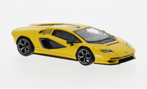 Modelauto Lamborghini Countach LPI 800-4 geel 1/64 Mini GT