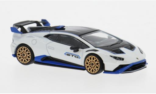 Modelauto Lamborghini Huracan STO wit/blauw 1/64 Mini GT