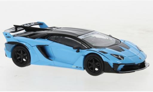 Modelauto Lamborghini Aventador GT EVO LB-Silhouette Works blauw clair 1/64 Mini GT