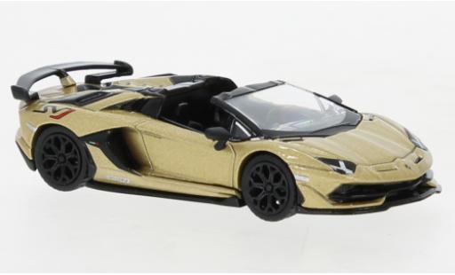 Modelauto Lamborghini Aventador SVJ Roadster metallic beige 1/64 Mini GT