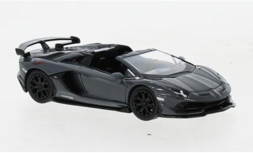 Modelauto Lamborghini Aventador SVJ Roadster metallic grijs 1/64 Mini GT