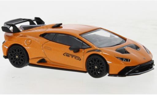 Modelauto Lamborghini Huracan STO metallic oranje 1/64 Mini GT