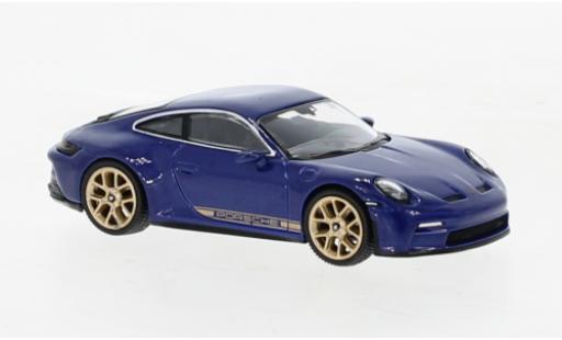 Modelauto Porsche 911 GT3 Touring metallic blauw 1/64 Mini GT