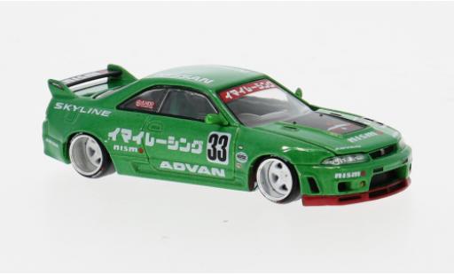 Modelauto Nissan Skyline R33 GT-R () groen 1995 1/64 Mini GT