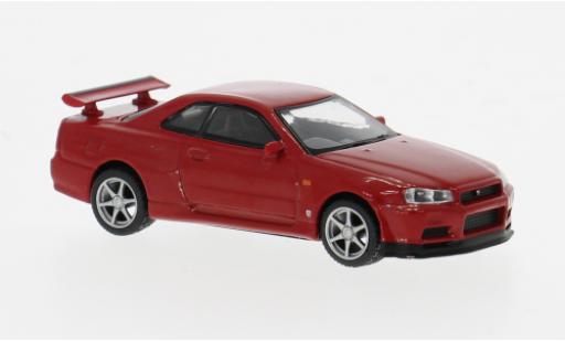 Modelauto Nissan Skyline R34 GT-R () V-Spec rood 1999 1/64 Mini GT