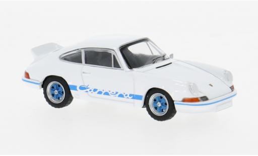 Modelauto Porsche 911 RS Carrera 2.7 wit/blauw 1/64 Mini GT