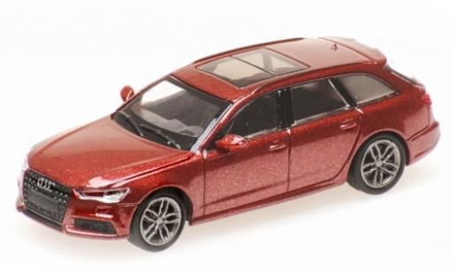 Modelauto Audi A6 avant metallic rood 2018 1/87 Minichamps