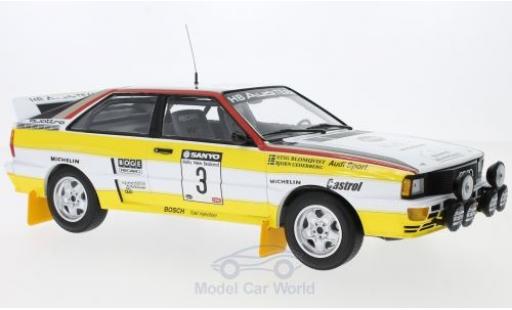 Modelauto Audi Quattro a2 No.3 Sport Rally Neuseeland 1984 S.Blomqvist/B.Cederberg 1/18 Minichamps