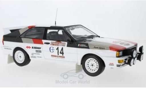 Modelauto Audi Quattro rallye No.14 Sport Rally WM Rally San Remo 1981 M.Mouton/F.Pons 1/18 Minichamps