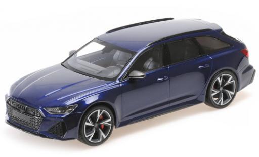 Modelauto Audi RS6 avant (C8) metallic blauw 2019 1/43 Minichamps
