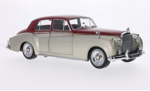 Modelauto Bentley S2 berline metallic beige/rood RHD 1960 1/18 Minichamps