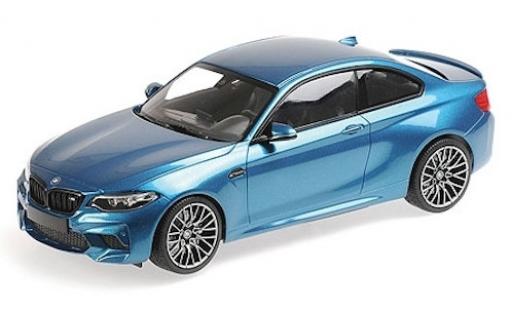 Modelauto Bmw M2 Competition metallic blauw 2019 1/18 Minichamps