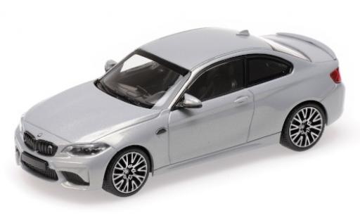 Modelauto Bmw M2 Competition metallic grijs 2019 1/43 Minichamps