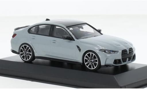 Modelauto Bmw M3 Competition (G80) metallic grijs/carbon 2020 1/43 Minichamps