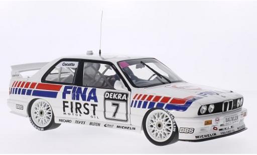 Modelauto Bmw M3 dtm (E30) No.7 Team FINA- Fina Br&Atilde;&frac14;nn 1992 J.Cecotto 1/18 Minichamps