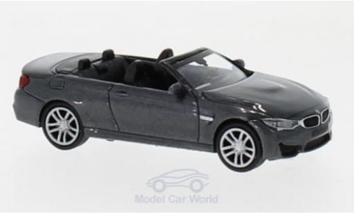 Modelauto Bmw M4 Cabriolet metallic grijs 2015 1/87 Minichamps