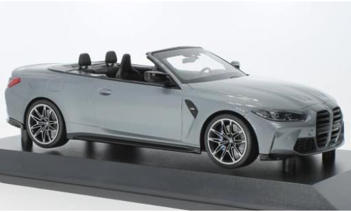 Modelauto Bmw M4 Cabriolet metallic grijs 2020 1/18 Minichamps