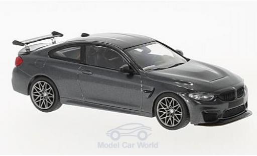 Modelauto Bmw M4 GTS (F82) metallic grijs 2016 met grijsen Felgen 1/43 Minichamps