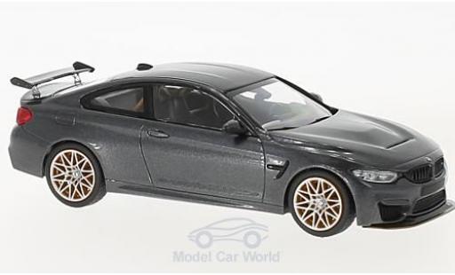 Modelauto Bmw M4 GTS (F82) metallic grijs 2016 met oranjenen Felgen 1/43 Minichamps