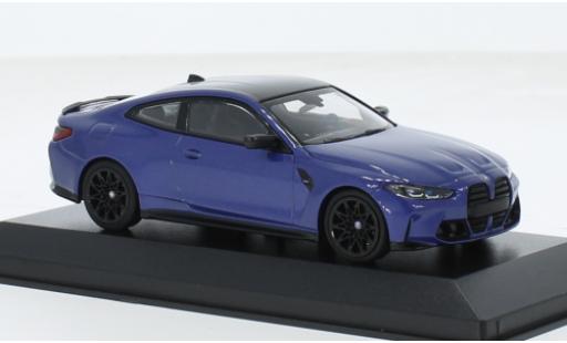 Modelauto Bmw M4 coupe metallic blauw 2020 1/43 Minichamps