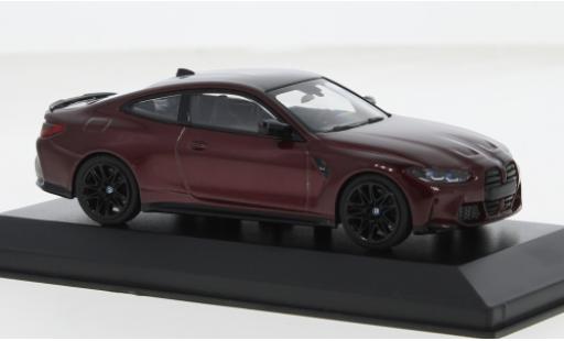 Modelauto Bmw M4 coupe metallic rood 2020 1/43 Minichamps