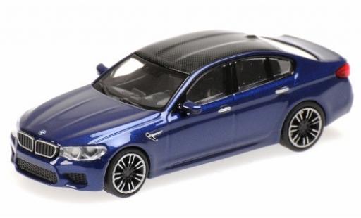 Modelauto Bmw M5 berline (F90) metallic blauw/carbon 2018 1/87 Minichamps