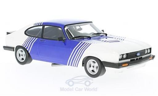 Modelauto Ford Capri 3.0S 3.0 wit/blauw 1978 1/18 Minichamps