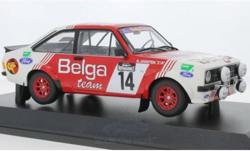Modelauto Ford Escort RS 1800 MK II No.14 Belga Team Belga Lotto Haspengouwrally 1983 R.Droogmans/R.Joosten 1/18 Minichamps