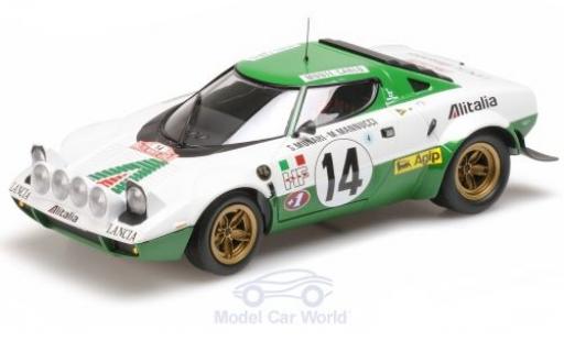Modelauto Lancia Stratos HF No.14 Rally WM Rally Monte Carlo 1975 S.Munari/M.Mannucci 1/18 Minichamps