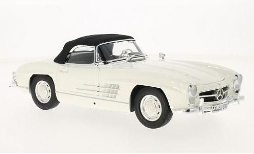 Modelauto Mercedes 300 Roadster SL (W198 I) wit/zwart 1957 1/18 Minichamps
