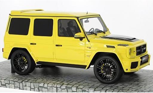 Modelauto Mercedes B Base Brabus 850 6.0 Biturbo Widestar geel 2016 Basis G 63 AMG 1/18 Minichamps