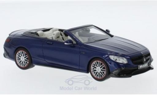 Modelauto Mercedes B S-Class Brabus 850 metallic blauw 2016 Basis AMG S 63 Cabriolet 1/43 Minichamps