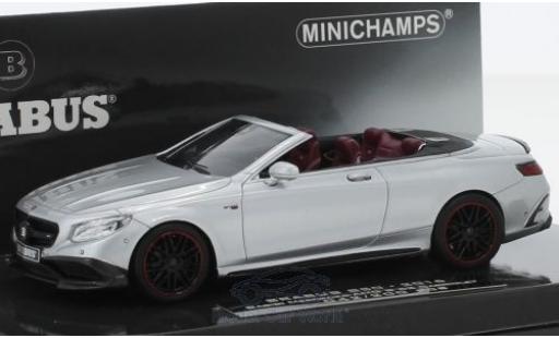 Modelauto Mercedes B S-Class Brabus 850 grijs 2016 Basis AMG S 63 Cabriolet 1/43 Minichamps